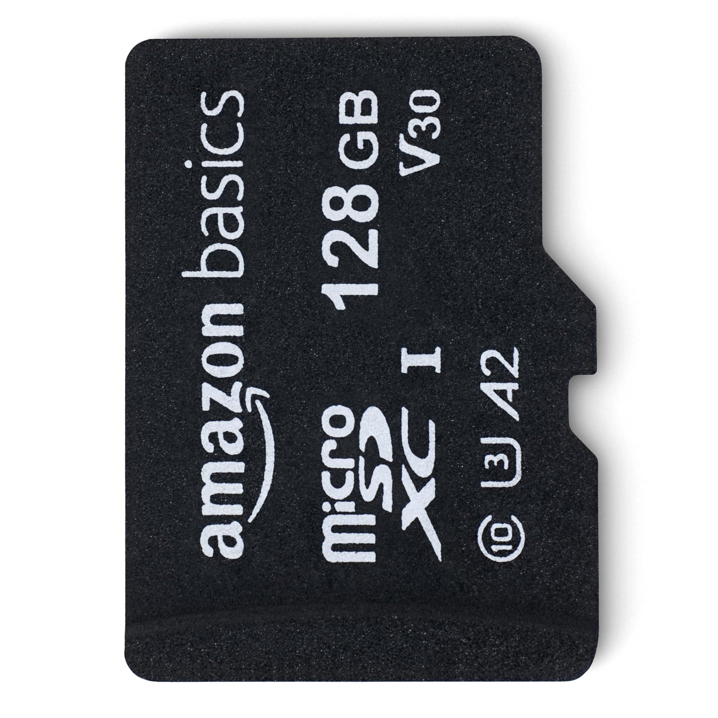 Amazon Basics microSDXC Speicherkarte mit Full-Size Adapter, A2, U3, Lesegeschwindigkeit bis zu 100 MB/s, 128 GB, Schwarz