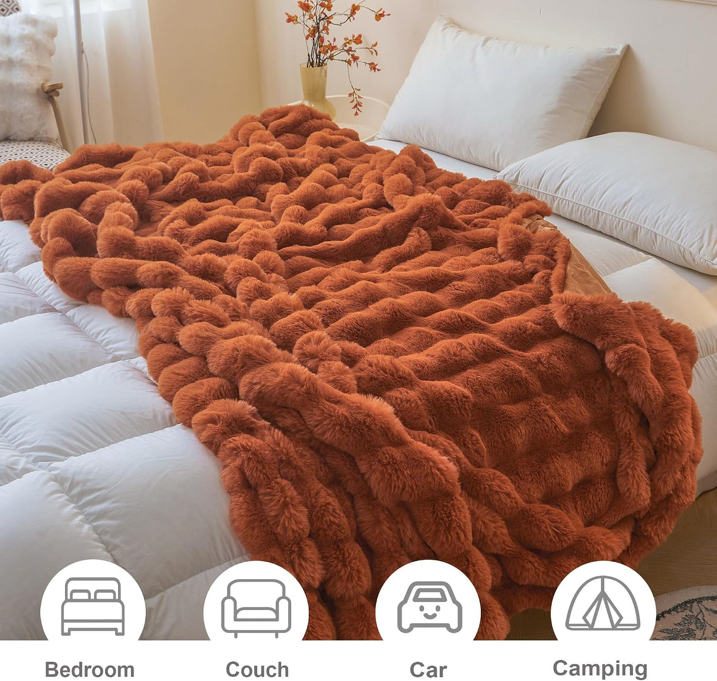 LIFEREVO Fluffy Faux Rabbit Fur Bubble Throw Review: A Soft, Stylish, and Versatile Blanket