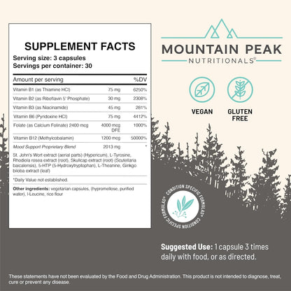 Mountain Peak Nutritionals Sleep & Mood Support Combo Pack – 5-HTP, Amino Acids, Melatonin, Magnesium & Serotonin Boosting Ingredients – Hypoallergenic Supplements for Relaxation & Well-Being