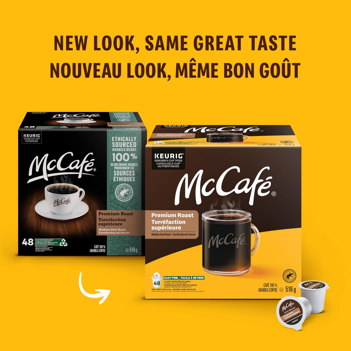 McCafé Premium Medium Dark Roast K-Cup Kaffeepads, 48 Stück, ethisch einwandfrei bezogen, für Keurig Kaffeemaschinen