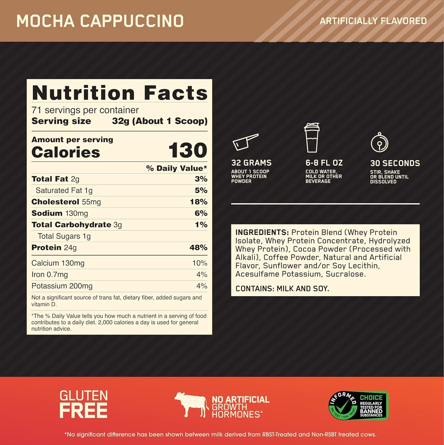 OPTIMUM NUTRITION Gold Standard 100% Whey Protein Powder, Double Rich Chocolate, 2.27kg - [packaging may vary]