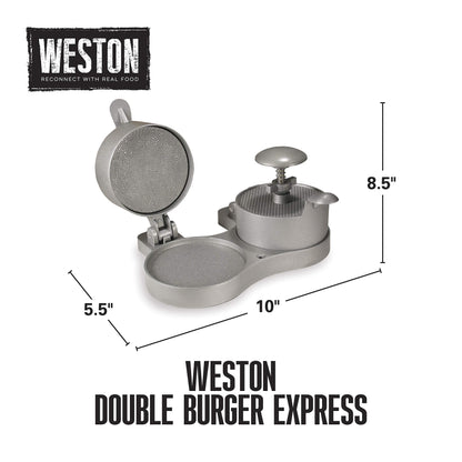 Weston Burger Press, Makes 4 1/2" Diameter Patties for Hamburger, Crab Cakes, Sausage, 1/4lb to 3/4lb, with Spring Ejector for Easy Removal, Single, Non-stick Heavy-Duty Cast Aluminum (07-0310-W)