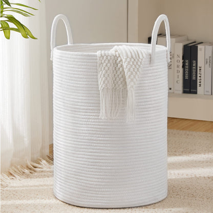 Woven Rope Laundry Hamper Basket by YOUDENOVA, 72L Tall Luandry Basket, Baby Nursery Hamper for Blanket Storage in Bedroom-Large-Jute