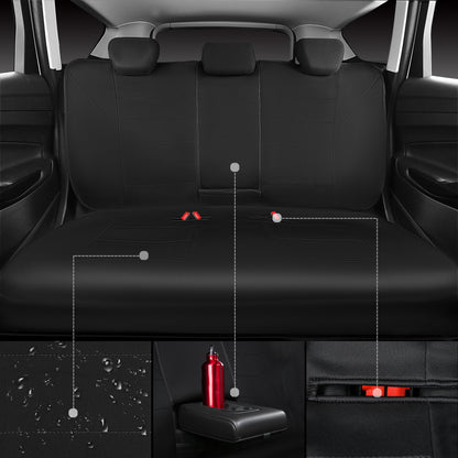 CAR Pass Neoprene Waterproof Two Front Car Seat Covers Set- Universal Fit for Vehicles, Airbag Compatiable(Black)