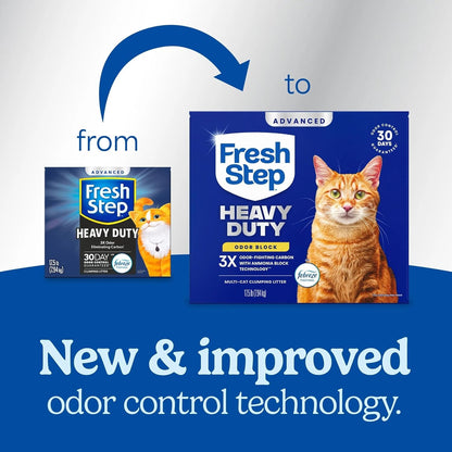 Fresh Step Heavy Duty Odor Block Advanced Multi Cat Clumping Litter with Febreze