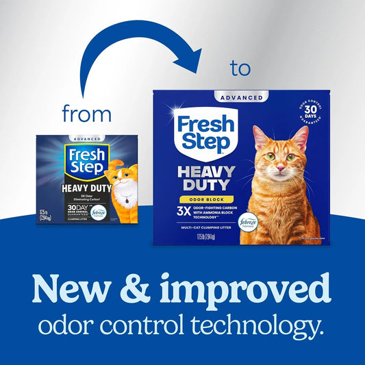 Fresh Step Heavy Duty Odor Block Advanced Multi Cat Clumping Litter with Febreze
