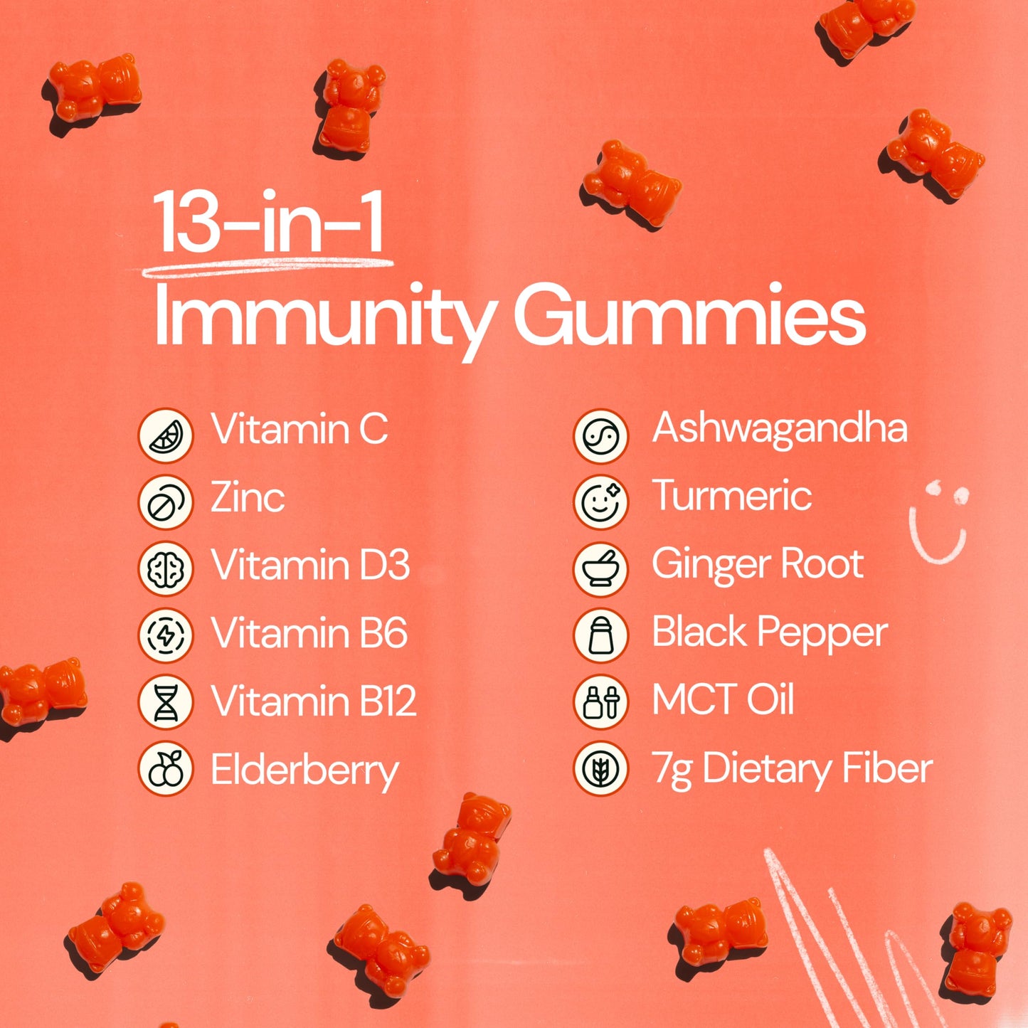 Grüns 3 x 28 Pack Immun Sugar Free Immunity Gummies with Vitamin C, Zinc, MCT Oil, & Turmeric - Daily Immune Support Supplement for Adults - Sour Pineapple Flavor (28 Count) (Pack of 3)