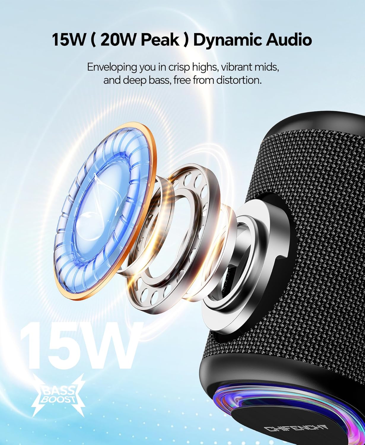 Beach-Ready Sound: CHIFENCHY's Portable Bluetooth Speaker