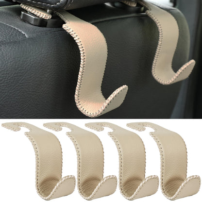 Amooca 4-Pack Car Headrest Hooks Vehicle Storage Organizer for Purses Handbags Groceries Backpack Coats –Holds 55lbs 360° Rotating Black