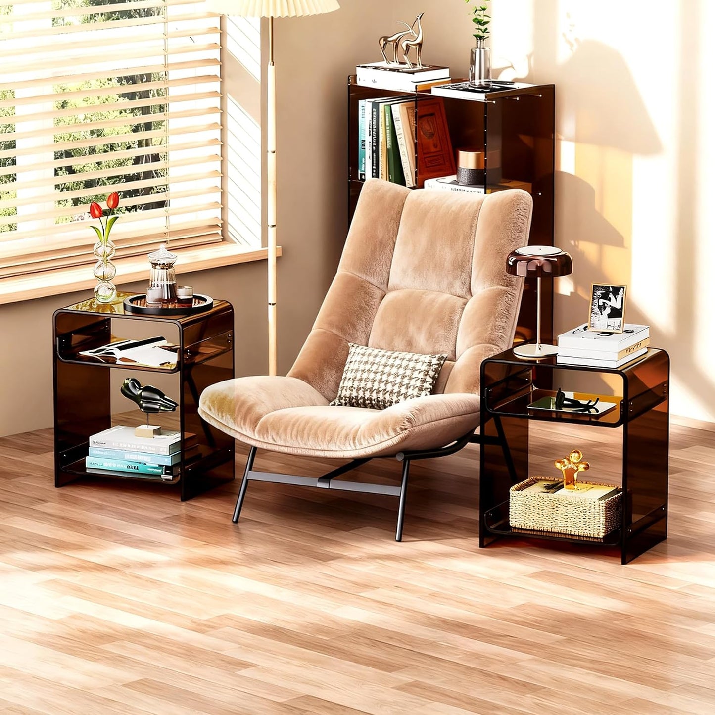 Acrylic End Table with Storage Shelf: A Stylish and Practical Addition to Any Room