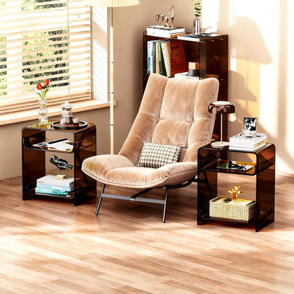 Acrylic End Table with Storage Shelf: A Stylish and Practical Addition to Any Room