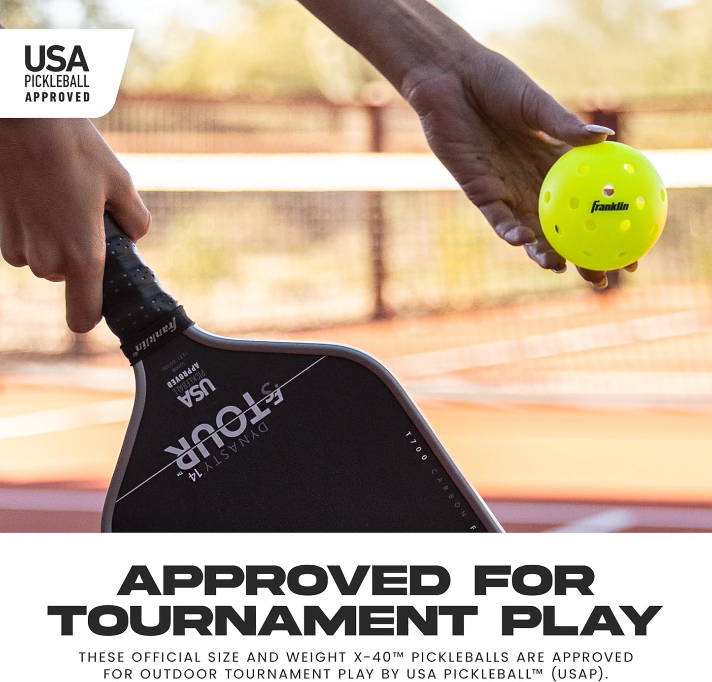 Franklin Sports Outdoor-Pickleballs – X-40 Pickleballbälle – von USA Pickleball (USAPA) zugelassen – offizieller US Open Ball – 3er-, 12er- und 100er-Bulk-Packs Pickleballs