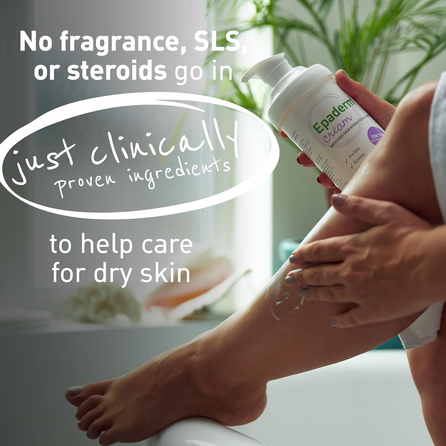 Epaderm Cream for Eczema, Psoriasis and Dry Skin | 500g pump | 2-in-1 emollient formulated with clinically proven ingredients | Free from fragrance, colour, steroids, sodium lauryl sulphate (SLS) | Suitable for all ages, including babies