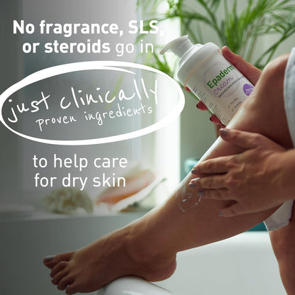 Epaderm Cream for Eczema, Psoriasis and Dry Skin | 500g pump | 2-in-1 emollient formulated with clinically proven ingredients | Free from fragrance, colour, steroids, sodium lauryl sulphate (SLS) | Suitable for all ages, including babies