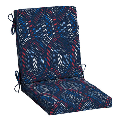 Arden 2-Pack Outdoor Patio Dining Chair Cushion, 20x44, Rain-Proof Seat Pad, Fade-Resistant Outdoor Cushion Black Cabana Stripe