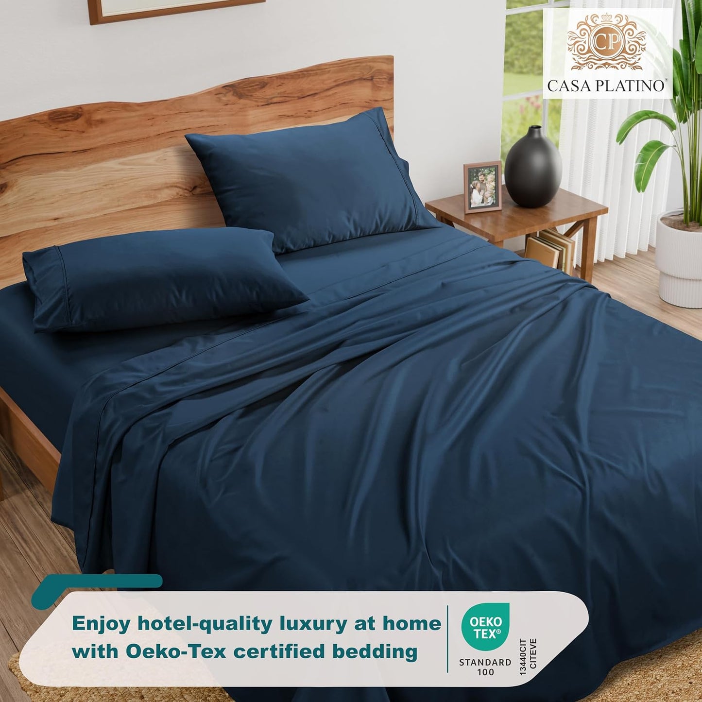 1000 Thread Count Queen Size Bed Sheet Set - Luxurious Comfort for a Restful Night's Sleep