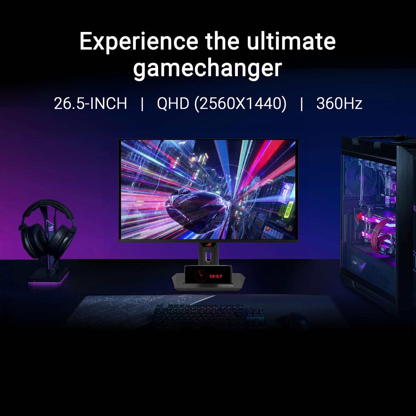 ASUS ROG Swift 32” 4K OLED Gaming Monitor (PG32UCDM) - UHD (3840 x 2160), QD-OLED, 240Hz, 0.03ms, G-SYNC Compatible, Custom Heatsink, Graphene Film, 99% DCI-P3, True 10-bit, 90W USB-C