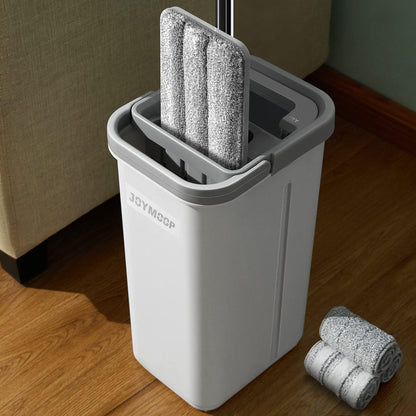 Middle White Bucket #13 + 50" Flat Mop + 3 Pads
