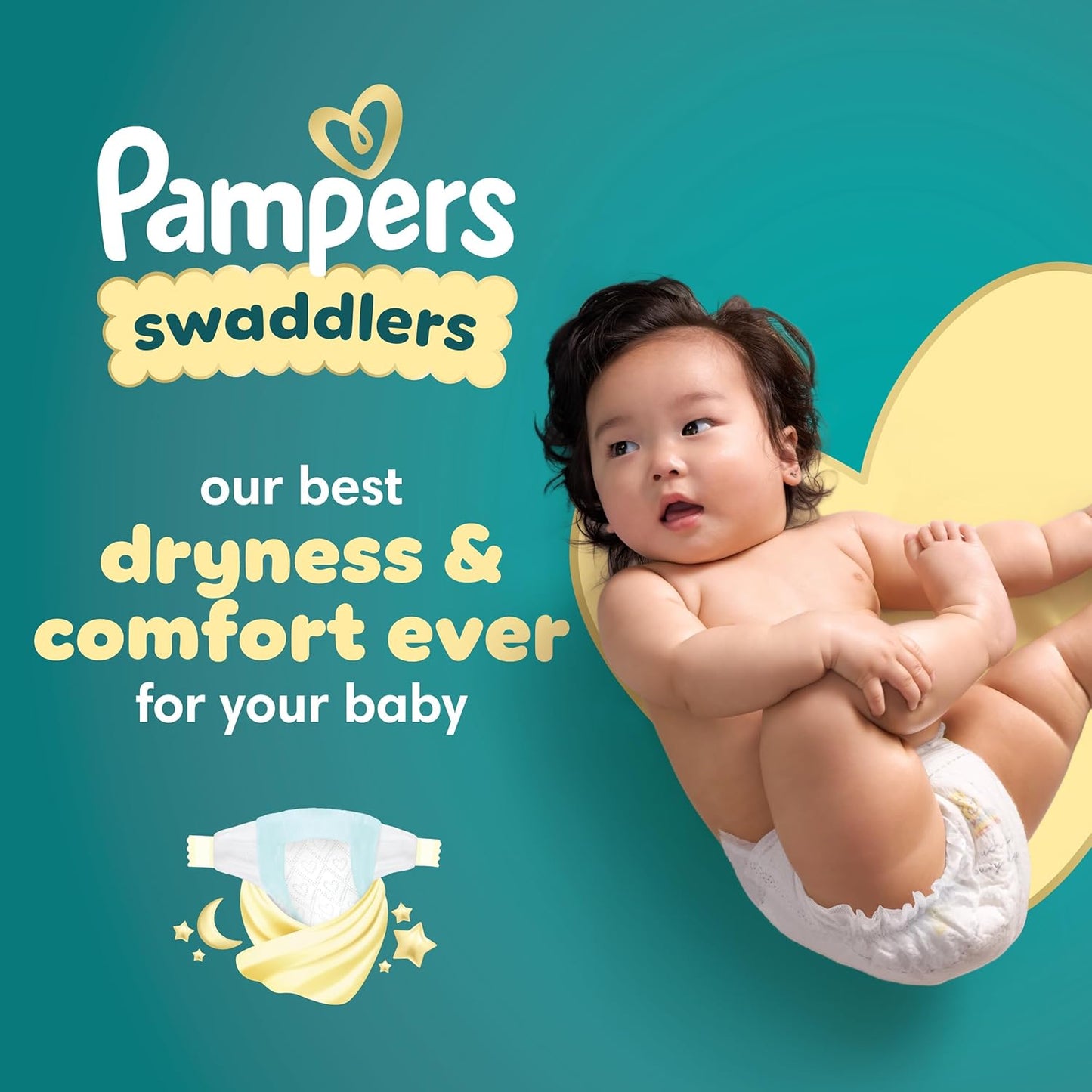 Pampers Swaddlers Windeln, Größe 0 (bis 4,5 kg), 84 Stück, Saugfähig, Hält Babys trocken und bequem, Hautverträgliche Einwegwindel