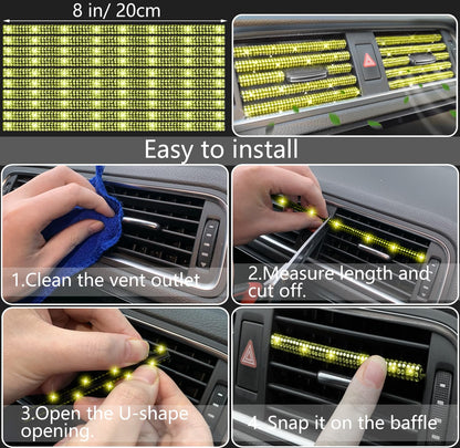 NBTEPEM 27-Piece Bling Car Accessories Set - Universal Fit Steering Wheel Covers, License Plate Frames, Phone Holder, Car Fast Charger, Coasters (Pink)