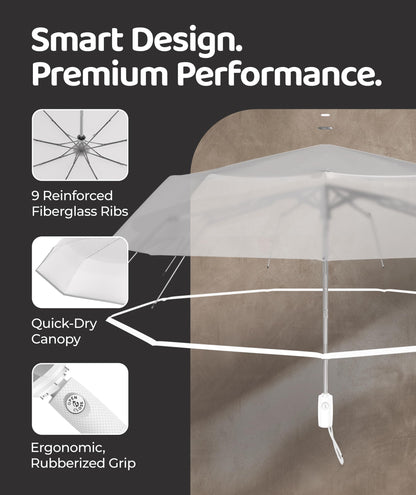 Repel Windproof Travel Umbrella - Compact & Withstands Winds up to 100MPH , Strongest Premium Auto Folding Umbrella for Rain and Sun - Durable, Light & Portable for Women & Men , Fits Backpack & Cars