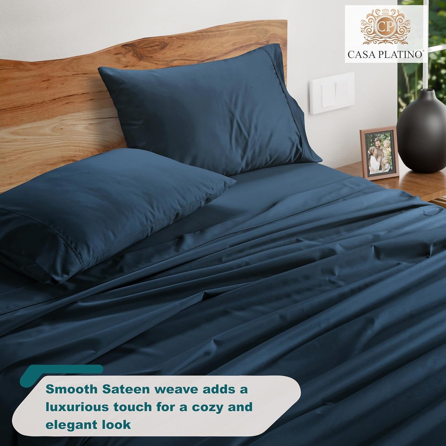 1000 Thread Count Queen Size Bed Sheet Set - Luxurious Comfort for a Restful Night's Sleep