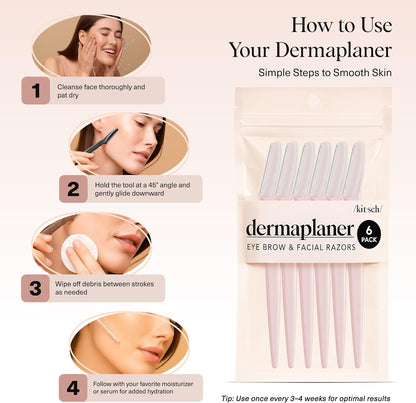 Kitsch Dermaplaning-Rasierer für Damen & Herren – Gesichtsrasierer, Augenbrauenrasierer & Gesichtshaarentferner – Peeling-Gesichtsrasierer & Hautpflege-Tool für glattere Haut – Terracotta, 12 Stück