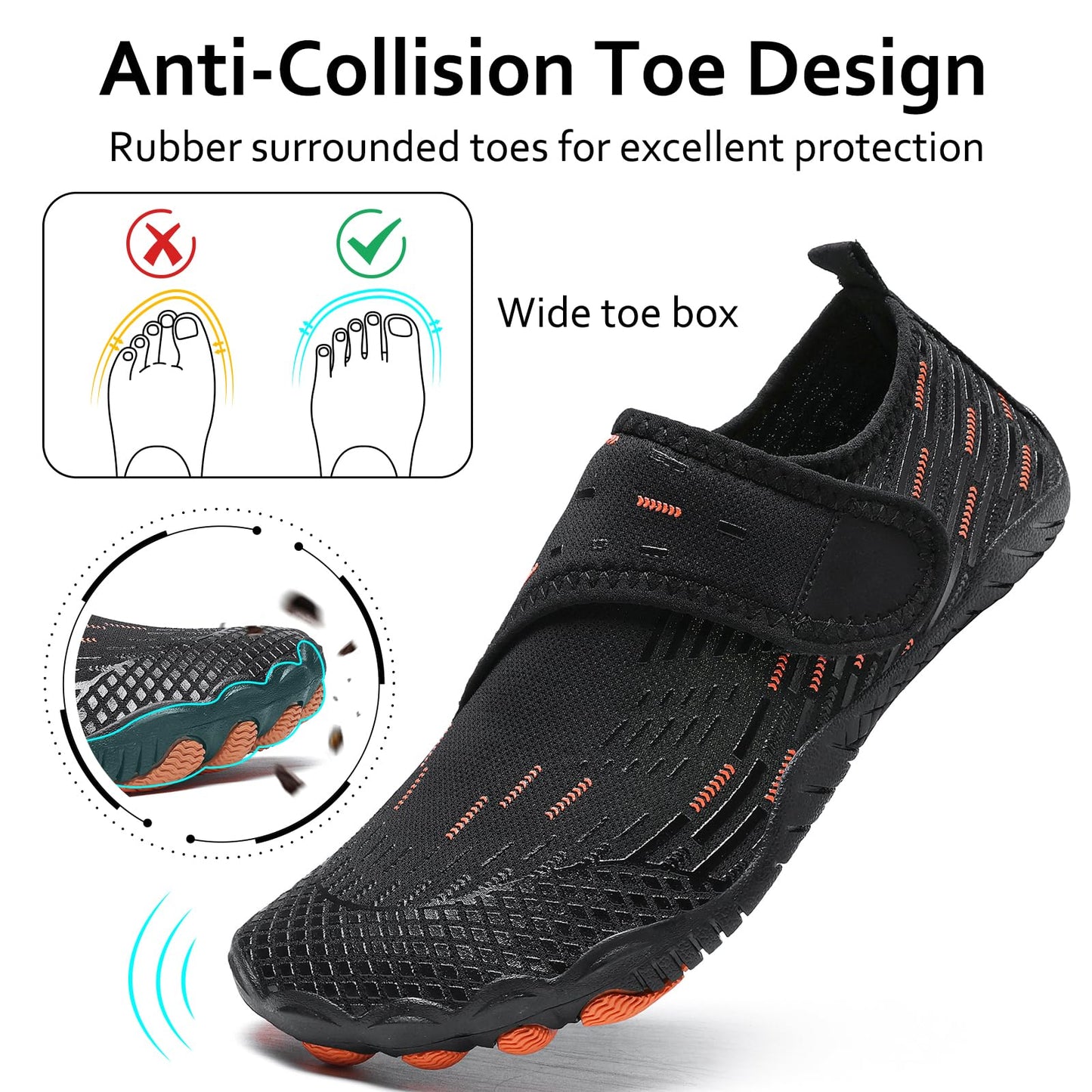 Water Shoes Mens Womens Quick-Dry Barefoot Swim Beach Pool Shoes Aqua Yoga Socks for Hiking Walking Diving Surf Outdoor Water Sports