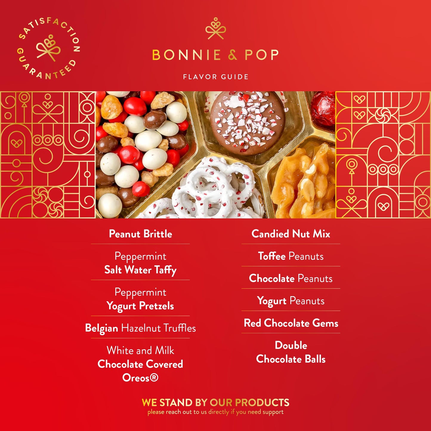 BONNIE AND POP Weihnachtsgeschenkkorb – Weihnachtsgeschenke – Pralinen- und Nussgeschenkbox, Sortimentstablett – Geburtstag, Beileid, Genesung, Männer, Frauen & Familien