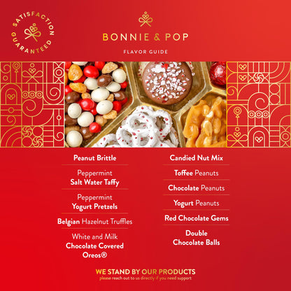 BONNIE AND POP Weihnachtsgeschenkkorb – Weihnachtsgeschenke – Pralinen- und Nussgeschenkbox, Sortimentstablett – Geburtstag, Beileid, Genesung, Männer, Frauen & Familien