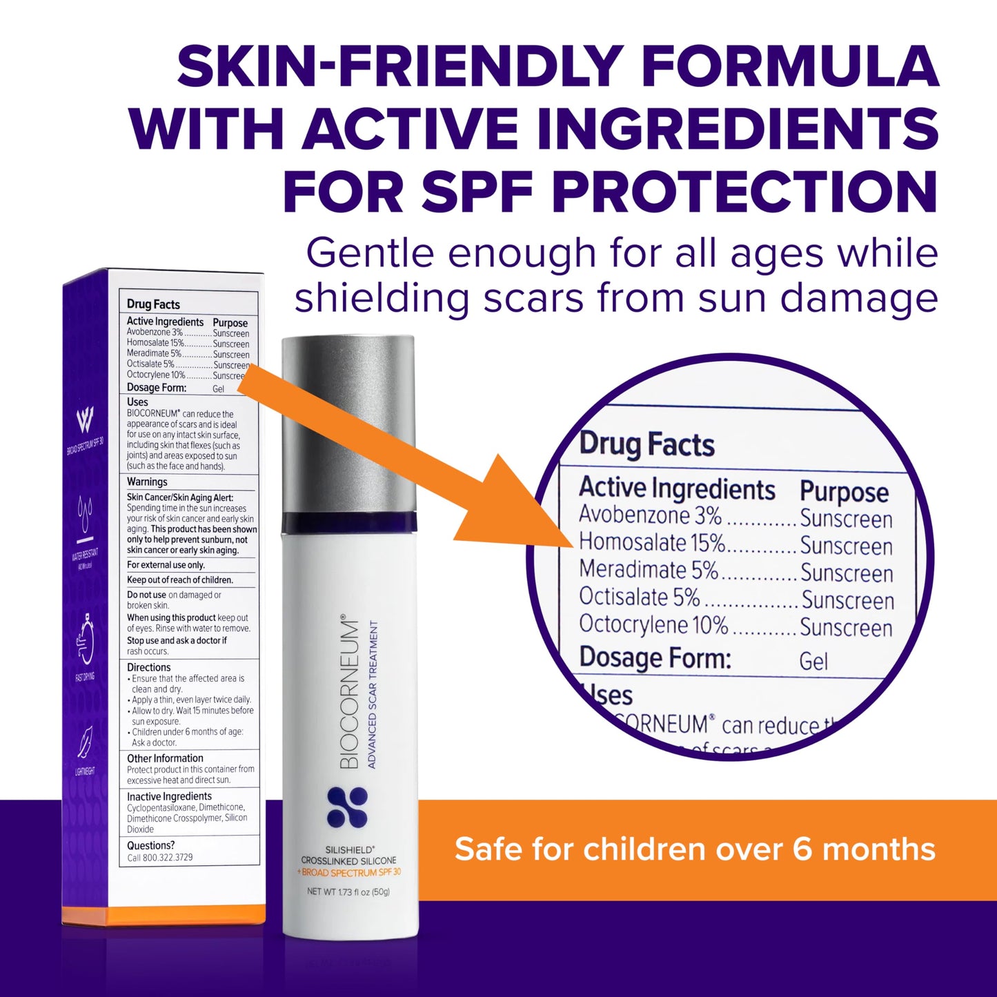 Advanced Scar Gel with Silishield® & SPF 30 50g – Silicone-Based, Water-Resistant, Fast-Drying Scar Cream for Surgical Scars, Burns & Injury – Made in USA, Safe for Kids 6+ – Surgeon Recommended
