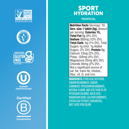 Nuun Sport Electrolyte Tablets with Magnesium, Calcium, Potassium, Chloride & Sodium, Gluten Free & Vegan, Mixed Flavors, 48 Pack (40 Servings Total)
