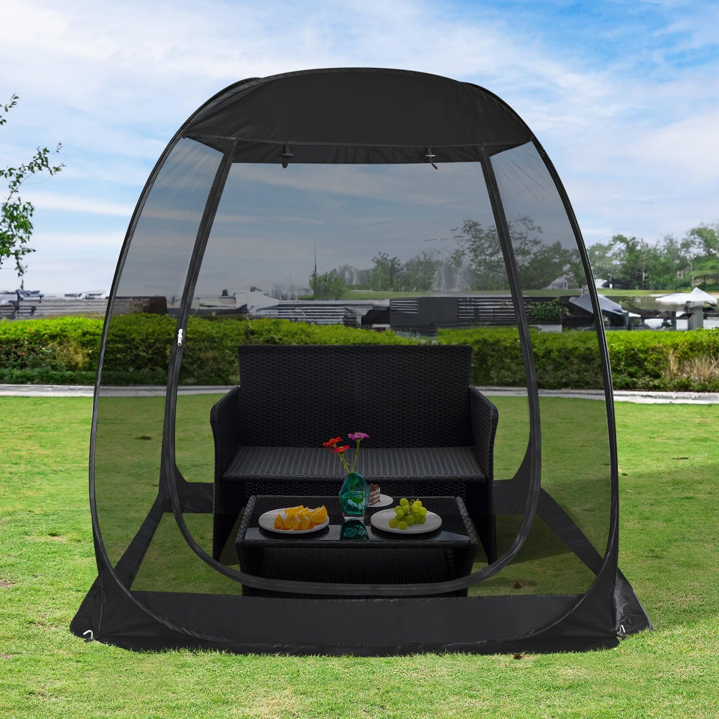 Alvantor Pop Up Screen House Tent, Instant Outdoor Gazebo with Mosquito Netting & UPF 50+ Sun Protection, Portable Canopy Shelter for Patio, Backyard, Camping (2-10 Person)