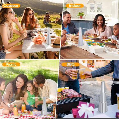 Fly Fans for Tables, Fly Repellent Fan Indoor Outdoor with Holographic Blades, Batteries Powered for Picnic, Party, Restaurant, Kitchen, and BBQ,4 Pack