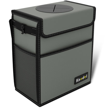 K KNODEL Car Trash Can, Waterproof Auto Garbage Can, Car Trash Can with Lid, Leak-Proof Car Storage Bag, Car Bin Hanging (Medium, Black)
