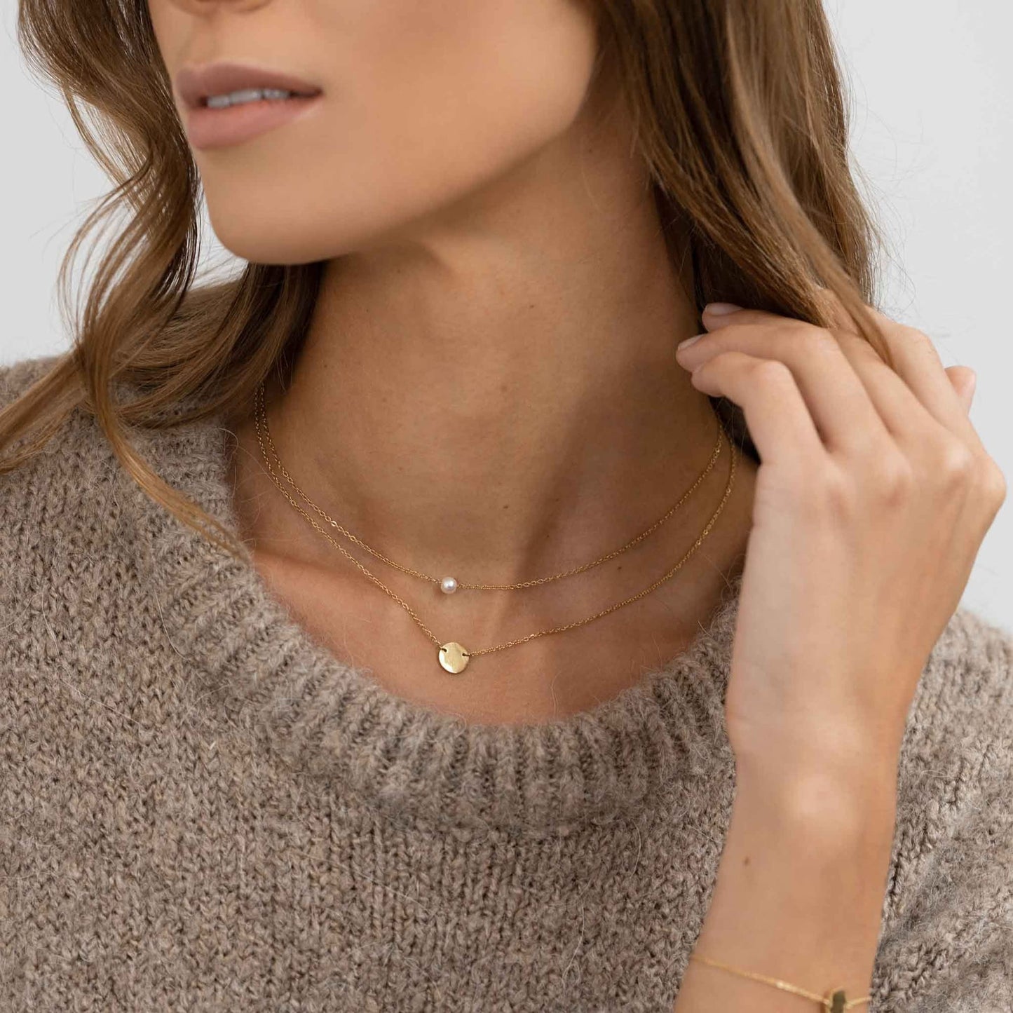 Tewiky Dainty 14k Gold Plated/Silver Cubic Zirconia Necklaces for Women, Simple CZ Jewelry Necklaces Trendy Gifts