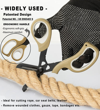 MEUUT 2 Pack Medical Scissors Trauma Shears for Left and Right Hand -Patented Bandage Scissors All Purpose with Non-Stick Blades, Surgical Grade Shears Stainless Steel EMT Scissors for Nurses EMT