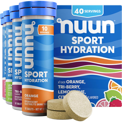 Nuun Sport Electrolyte Tablets with Magnesium, Calcium, Potassium, Chloride & Sodium, Gluten Free & Vegan, Mixed Flavors, 48 Pack (40 Servings Total)