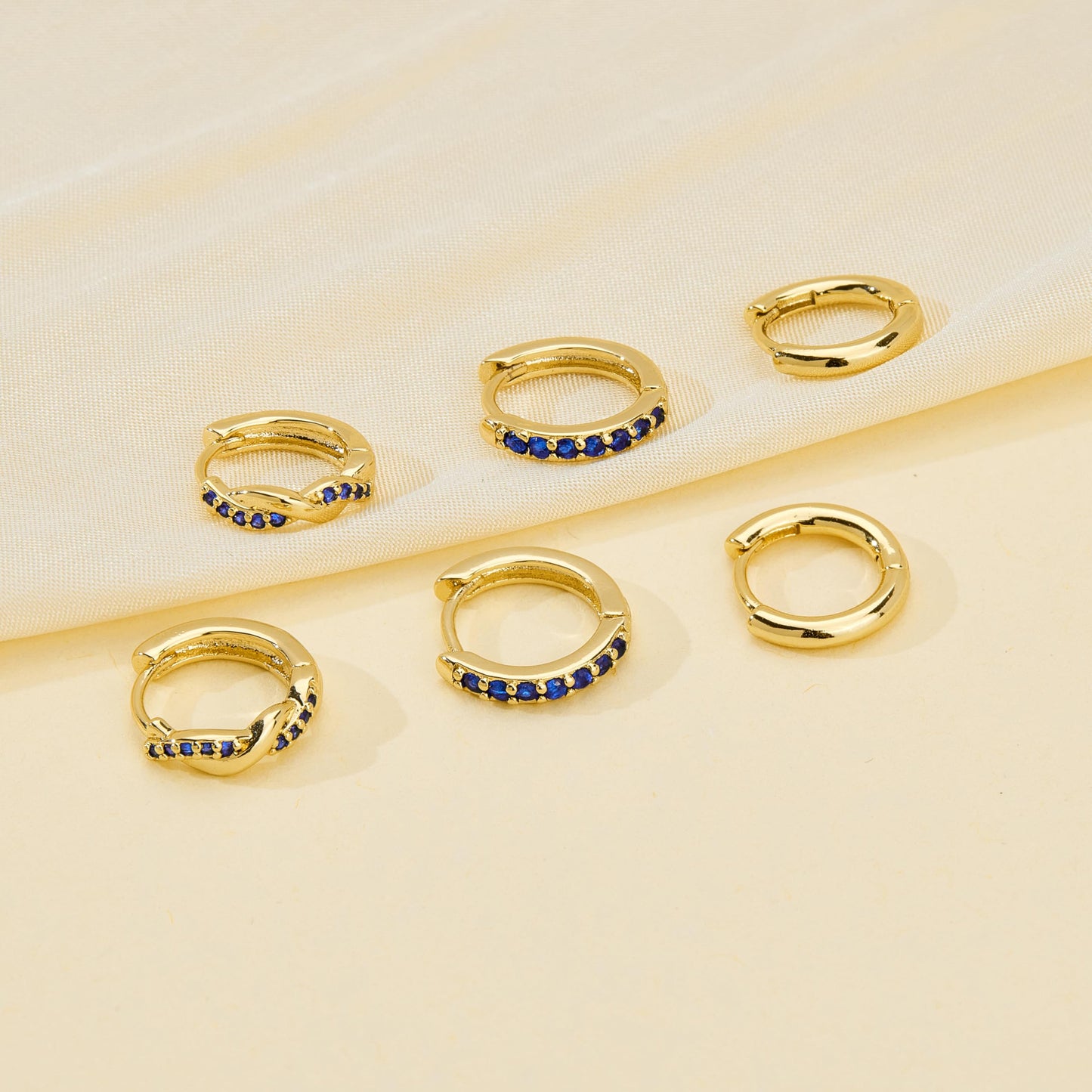 Inerney 14K Gold Plated Huggie Hoop Earrings for Women, Small Sterling Silver Earring Set Hypoallergenic Cartilage Helix Stacks, Mini Dainty Cute Trendy Birthstone Jewelry Gift for Multiple Piercings
