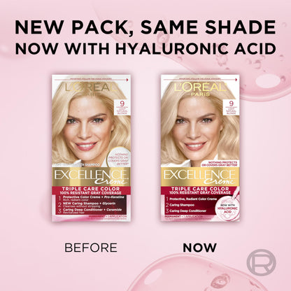 L'Oréal Paris Excellence Crème Permanente Haarfarbe, dreifache Pflegehaarfarbe mit Hyaluronsäure für 100% Grauabdeckung, 4AR Dunkles Schokobraun, 1 Packung (Verpackung kann variieren)