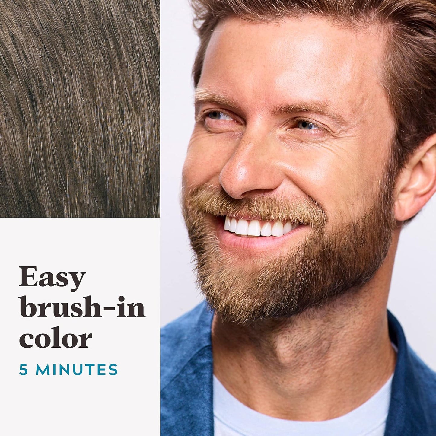 Just For Men Bart- & Schnurrbartfarbe, Bartfarbe für Männer mit inklusivem Pinsel für einfaches Auftragen, mit Biotin, Aloe und Kokosnussöl für gesundes Barthaar, Dunkelbraun, M-45 (1 Stück), Verpackung kann variieren