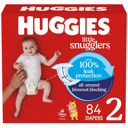 HUGGIES Newborn Diapers - HUGGIES Little Snugglers Disposable Baby Diapers, 84ct, Giga Pack