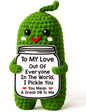 MAMAGIFTREE Fathers Day Dad Birthday Gifts from Daughter or Son,Handmade Crochet Pickle -I Love Best Daddy Ever Gift Thank You Daddy Funny Emotional Care Desk Decor