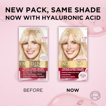 L'Oréal Paris Excellence Crème Permanente Haarfarbe, dreifache Pflegehaarfarbe mit Hyaluronsäure für 100% Grauabdeckung, 4AR Dunkles Schokobraun, 1 Packung (Verpackung kann variieren)
