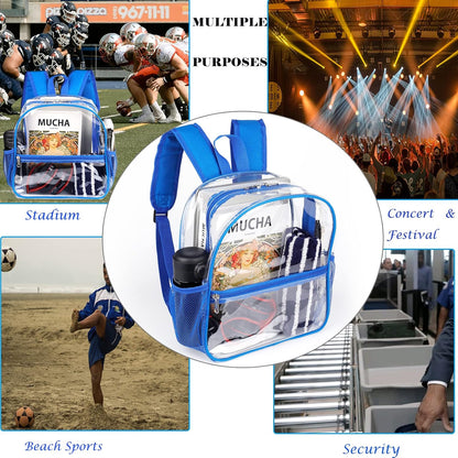 Mini Transparenter Rucksack 12x12x6 Stadion Zugelassener Plastik-Rucksack