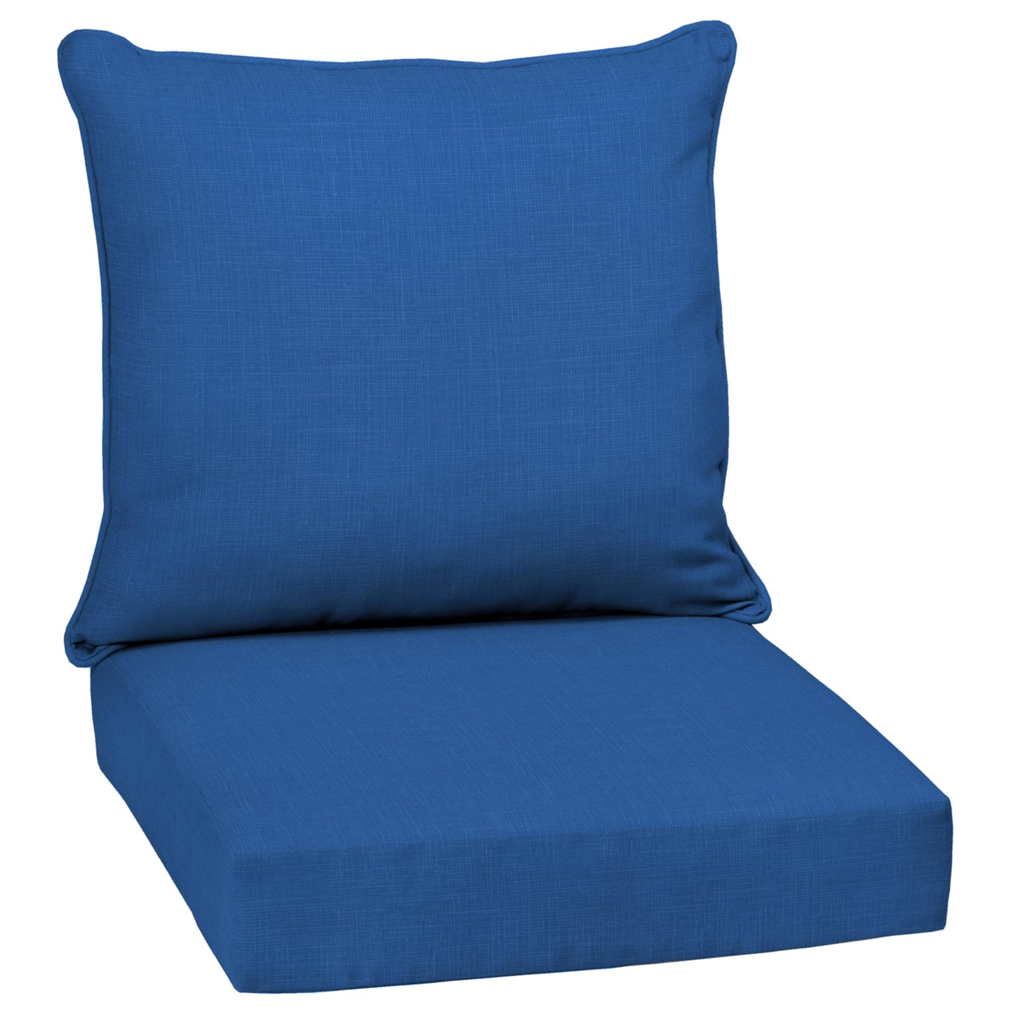 Arden Outdoor Foam Deep Seat Cushions Set, 24x24, Premium High-Density Foam, Never Flattens, Weather-Proof for Patio Chair Sofa Couch, Blue Shibori Stripe
