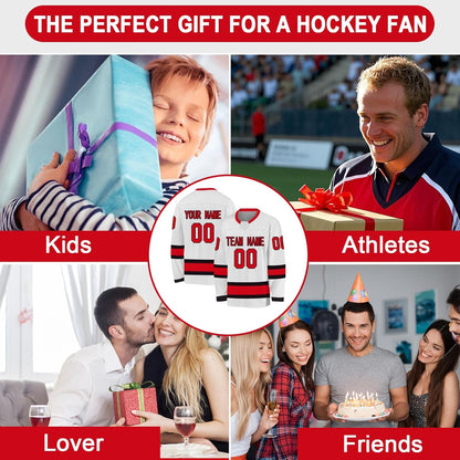 Benutzerdefiniertes Hockeytrikot für Herren, Jugendliche und Kinder – personalisiertes Eishockey-Trainings-Trikot mit eigenem Namen, Nummer und Teamlogo