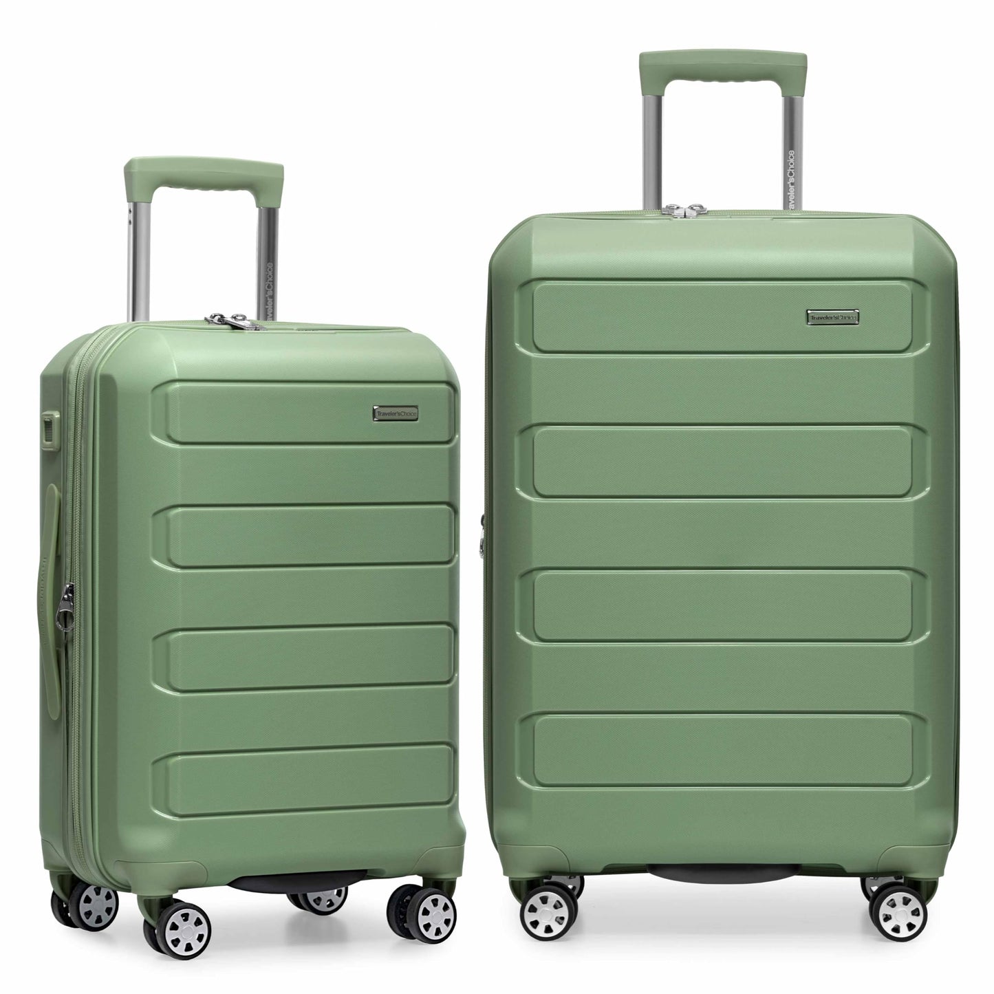Traveler's Choice Pagosa Hardshell Expandable Luggage with Spinner Wheels, Slate Blue, 3-Piece Set (22/27/30)