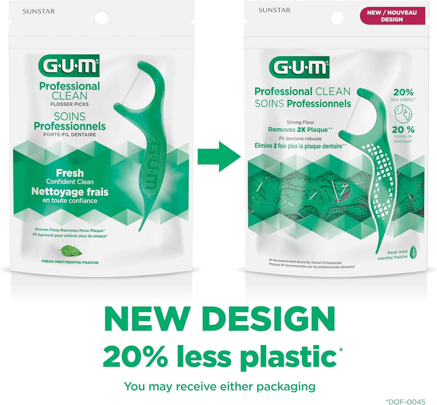 GUM Advanced Care Flosser Picks, angereichert mit Vitamin E & Fluorid, frischer Minzgeschmack, blau, 150 Flosser (1 Beutel)