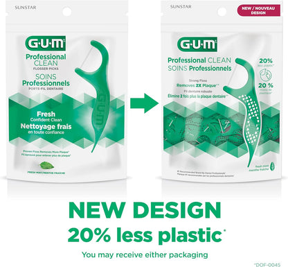 GUM Advanced Care Flosser Picks, angereichert mit Vitamin E & Fluorid, frischer Minzgeschmack, blau, 150 Flosser (1 Beutel)